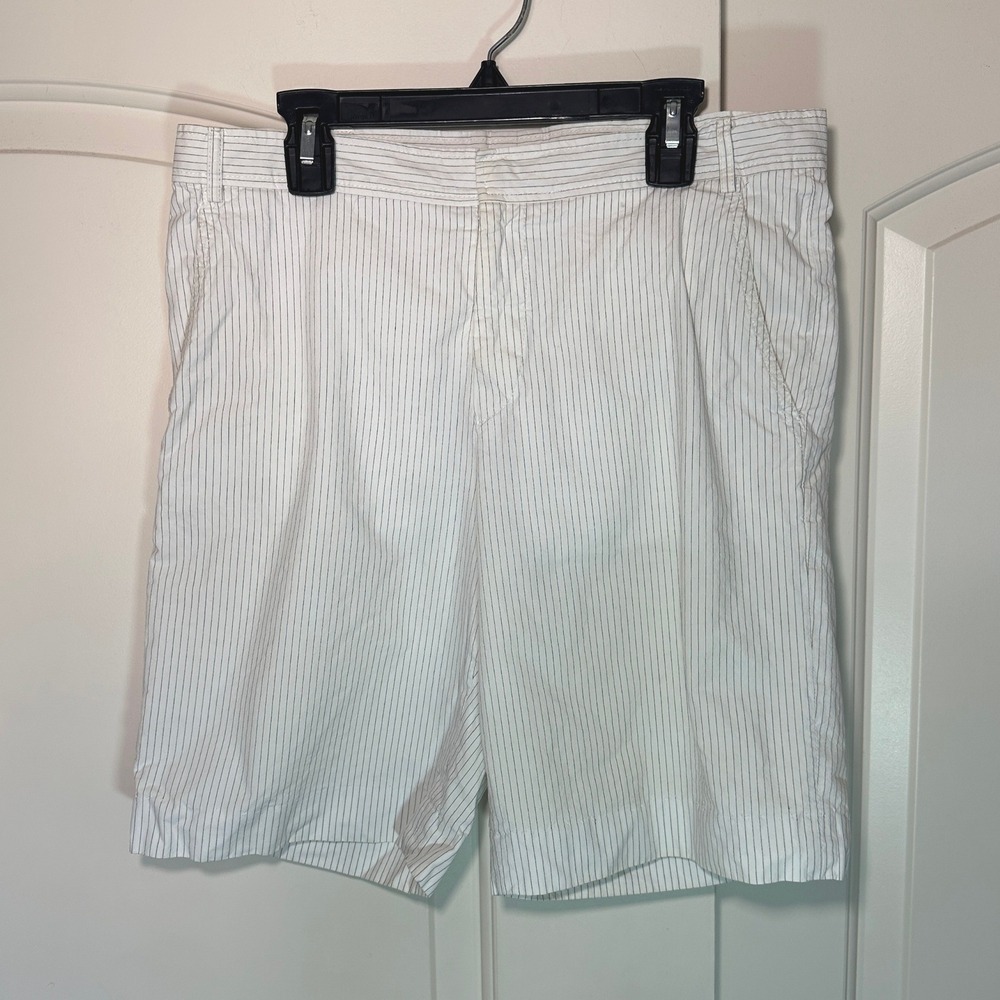 Miu Miu‎ Women's White Pinstripe Cotton Shorts Bermuda 38 or XS Made in Italy